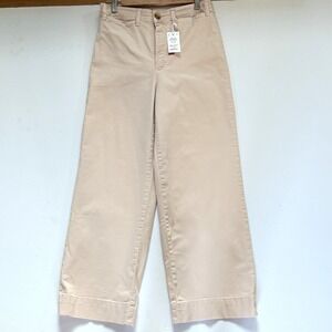 Marine Layer Women's‎ Bridget Slim Wide Leg Crop Pants Peach Size 4 High Rise